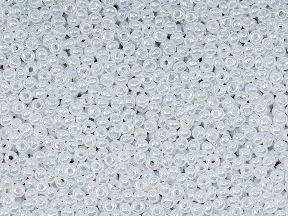 20 g 10/0 Seed Beads Preciosa Ornela, White Alabaster Luster, Czech Glass