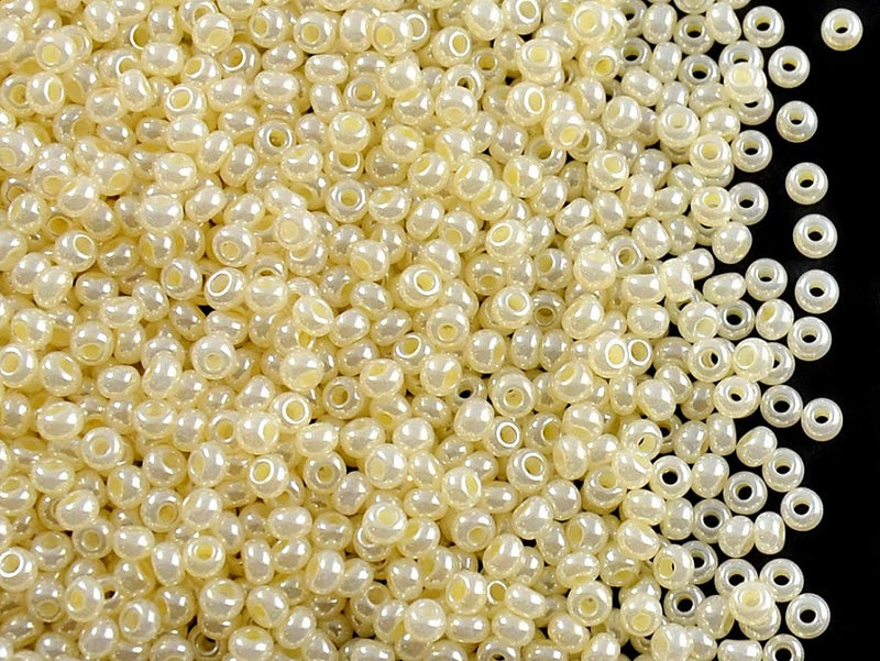 20 g 10/0 Seed Beads Preciosa Ornela, Beige Shell Pearl, Czech Glass