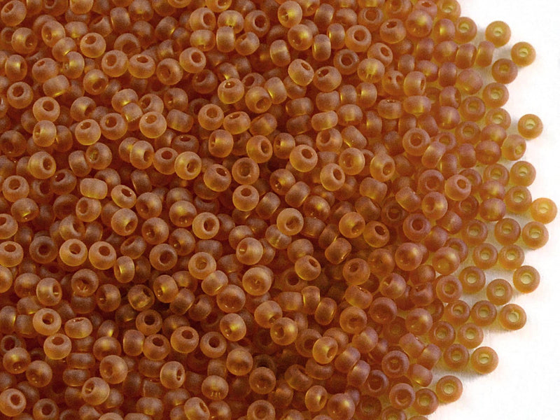 20 g 10/0 Seed Beads Preciosa Ornela, Topaz Translucent Matte, Czech Glass
