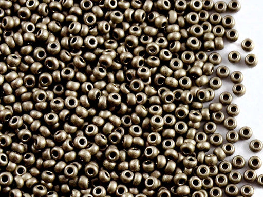 20 g 10/0 Seed Beads Preciosa Ornela, Brown Metallic Matte, Czech Glass