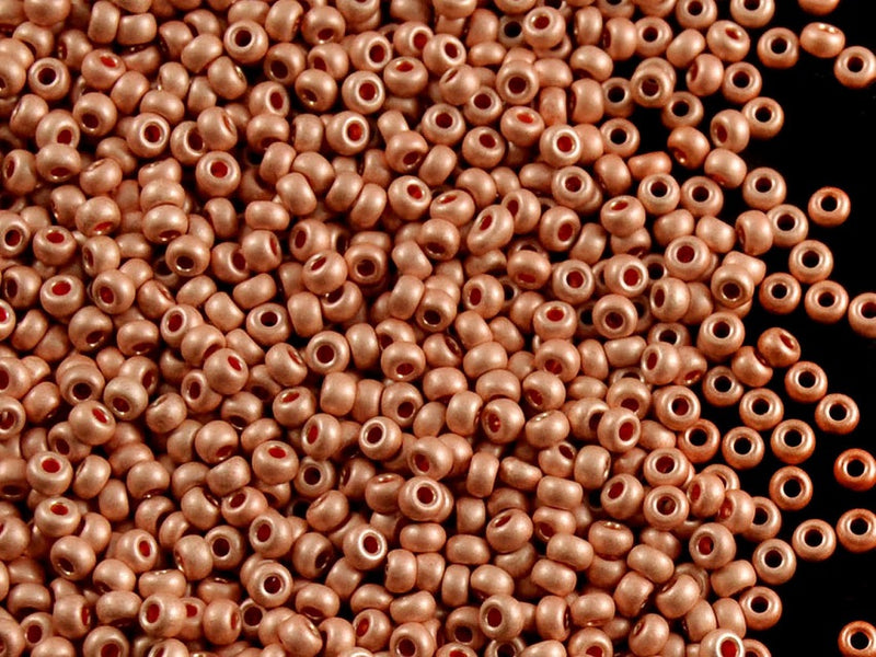 20 g 10/0 Seed Beads Preciosa Ornela, Copper Metallic Matte, Czech Glass