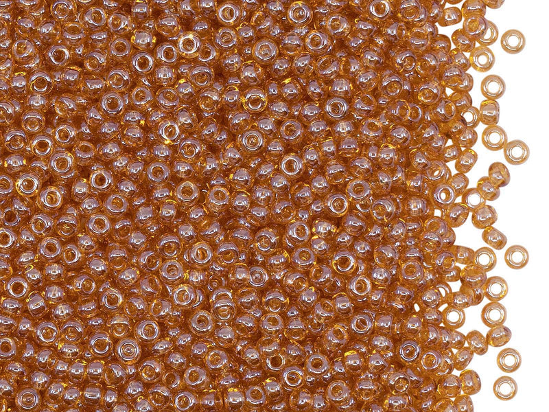 20 g 10/0 Seed Beads Preciosa Ornela, Topaz Transparent Luster, Czech Glass