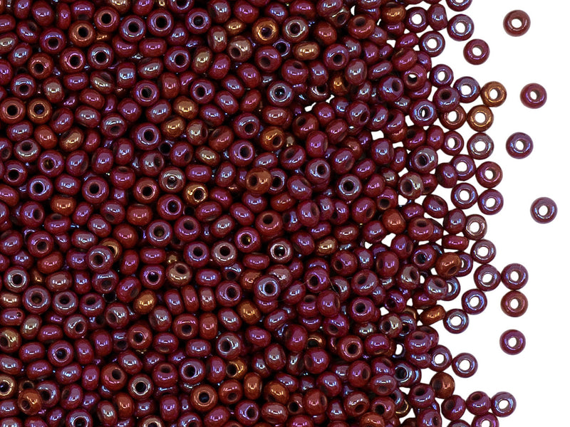 20 g 10/0 Seed Beads Preciosa Ornela, Brown Opaque Rainbow, Czech Glass