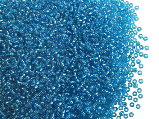 20 g 10/0 Seed Beads Preciosa Ornela,  Light Blue Silver Lined, Czech Glass