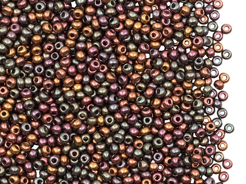 20 g 10/0 Seed Beads Preciosa Ornela, Czech Glass, Purple Iris Gold