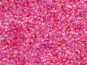 Rocailles 10/0 Crystal Red Pink Two Tone Czech Glass Red Pink