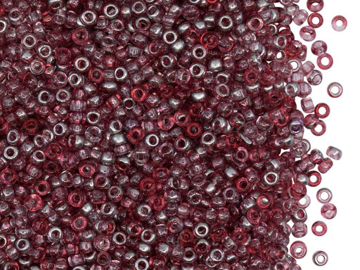 Rocailles Seed Beads 10/0, Crystal Red Silver, Czech Glass
