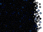 Rocailles Seed Beads 10/0, Jet Black Azuro, Czech Glass