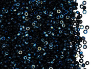 Rocailles Seed Beads 10/0, Jet Black AB, Czech Glass