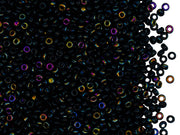 Rocailles Seed Beads 10/0, Jet Black Kalipo, Czech Glass
