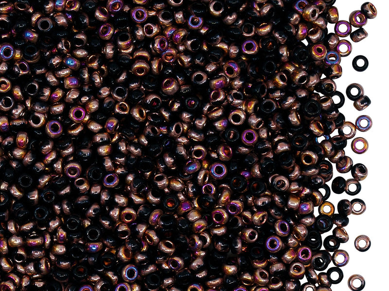 Rocailles Seed Beads 10/0, Jet Black Santander, Czech Glass