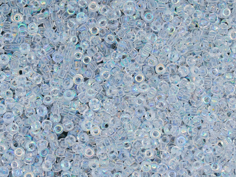 20 g Rocailles Seed Beads 10/0, Crystal AB, Czech Glass