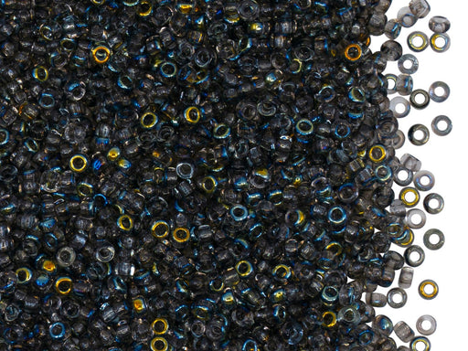 Rocailles Seed Beads 10/0, Crystal AB Black, Czech Glass