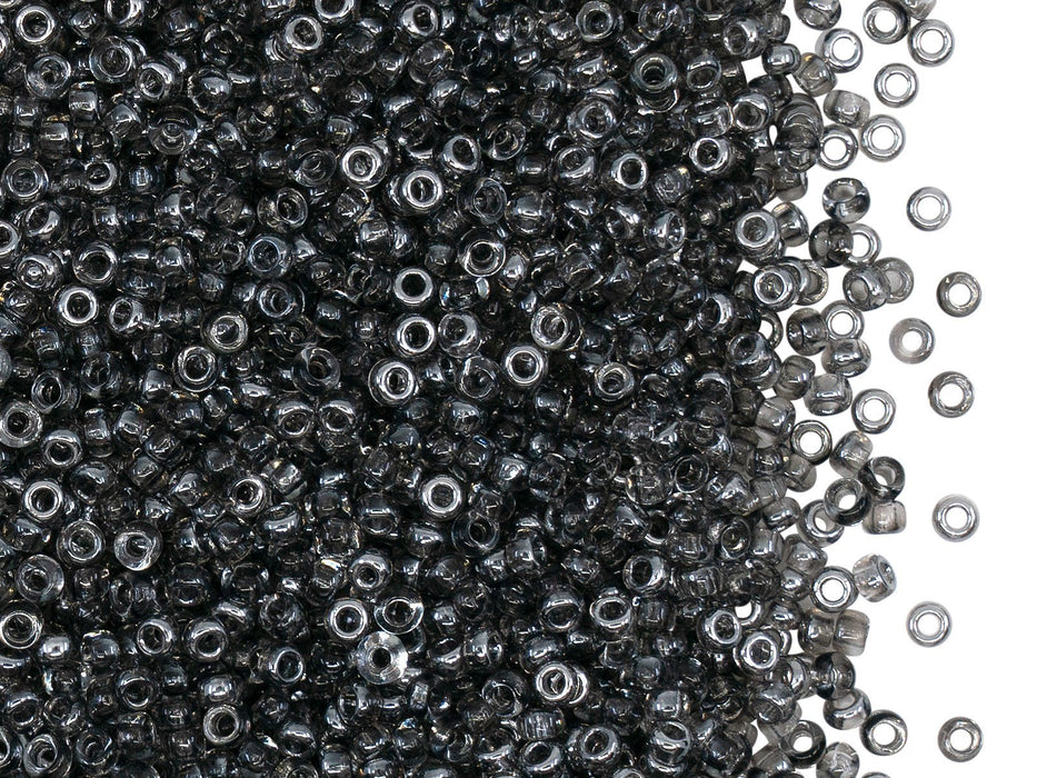 Rocailles Seed Beads 10/0, Crystal Chrom, Czech Glass