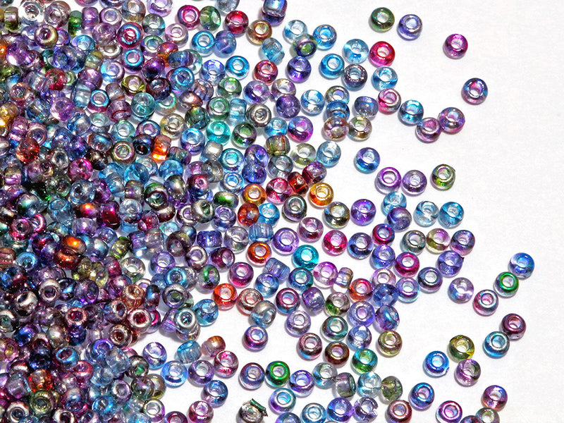 20 g Rocailles Size 10/0, Crystal Magic Violet Gray, Czech Glass