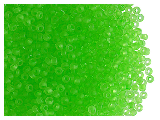 20 g 10/0 Seed Beads Preciosa Ornela, NEON Green Matte, Czech Glass