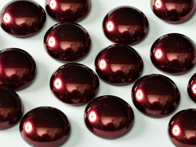 10 pcs Cabochon, 10mm, Pearl Garnet, Czech Glass
