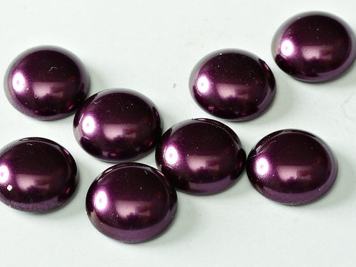 10 pcs Cabochon, 10mm, Pearl Purple, Czech Glass