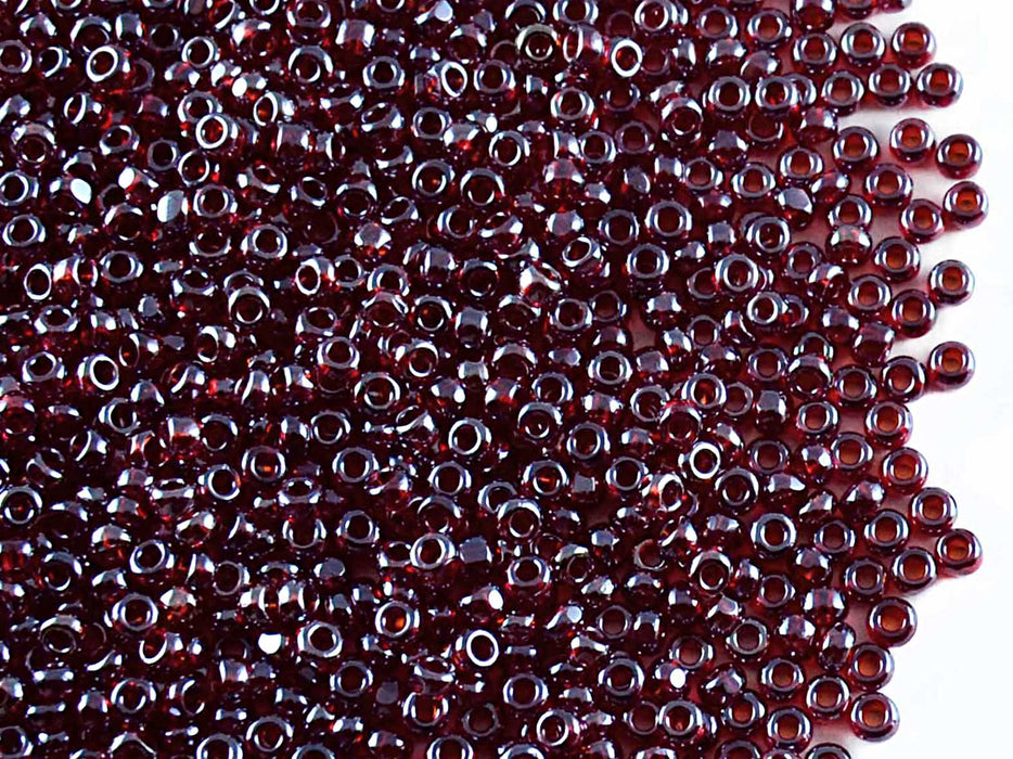 10 g 10/0 1-Cut Seed Beads Charlotte Preciosa Ornela, Ruby White Luster, Czech Glass