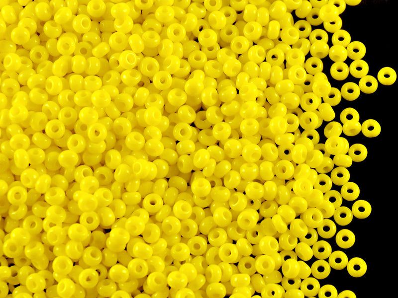 20 g 10/0 Seed Beads Preciosa Ornela, Yellow Opaque, Czech Glass