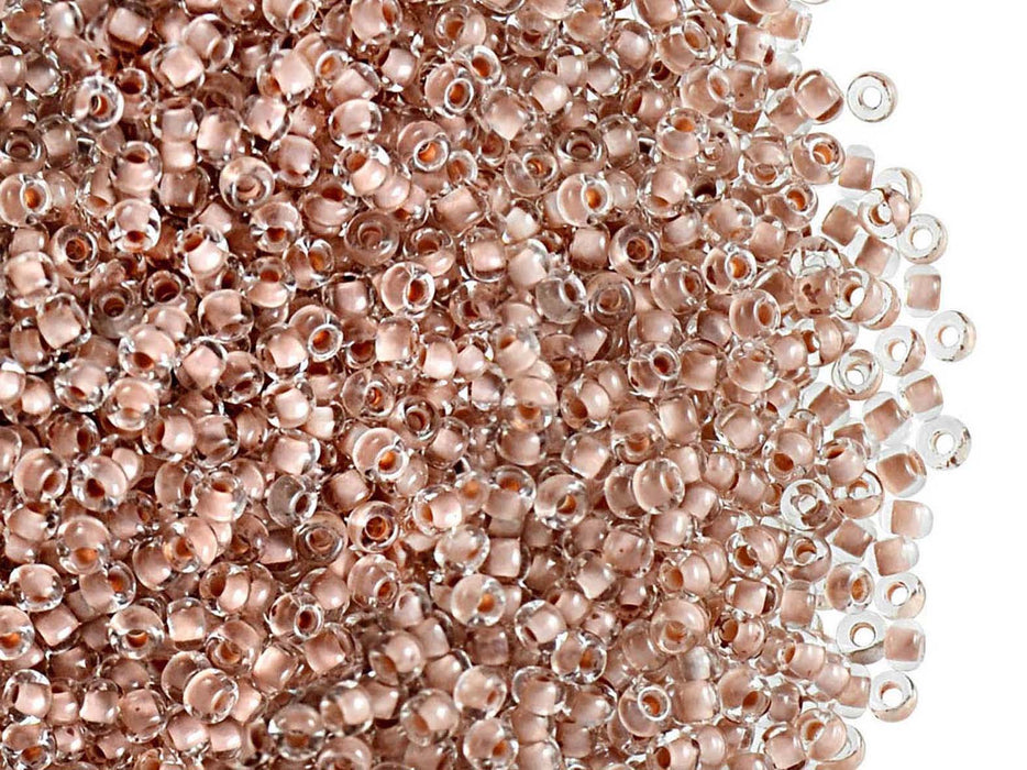 20 g 10/0 Seed Beads Preciosa Ornela, Rocailles Crystal Beige Lined, Czech Glass