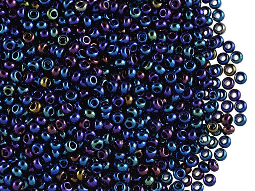 20 g 10/0 Seed Beads Preciosa Ornela, Rocailles Blue Iris Metallic, Czech Glass