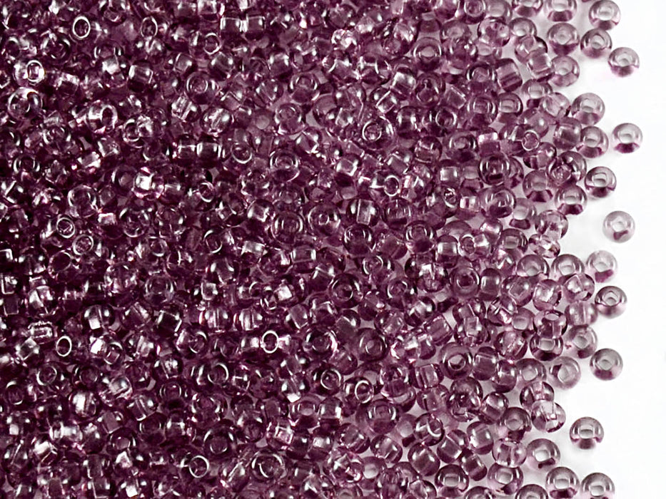 20 g 10/0 Seed Beads Preciosa Ornela, Amethyst Transparent, Square Hole, Czech Glass