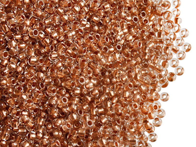 20 g 10/0 Seed Beads Preciosa Ornela, Crystal Copper Lined, Czech Glass