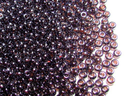 20 g 10/0 Seed Beads Preciosa Ornela, Amethyst Transparent White Luster, Czech Glass