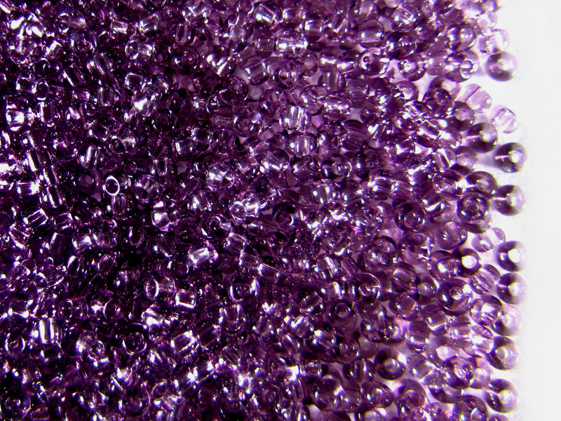 20 g 10/0 Seed Beads Preciosa Ornela, Amethyst Transparent, Czech Glass