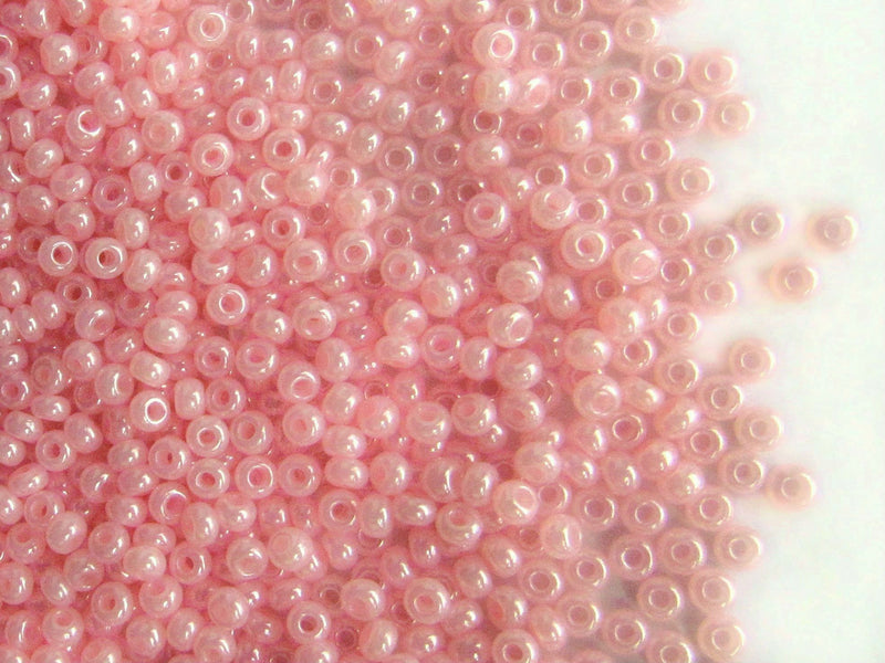 20 g 10/0 Seed Beads Preciosa Ornela, Light Pink Terra Pearl, Czech Glass