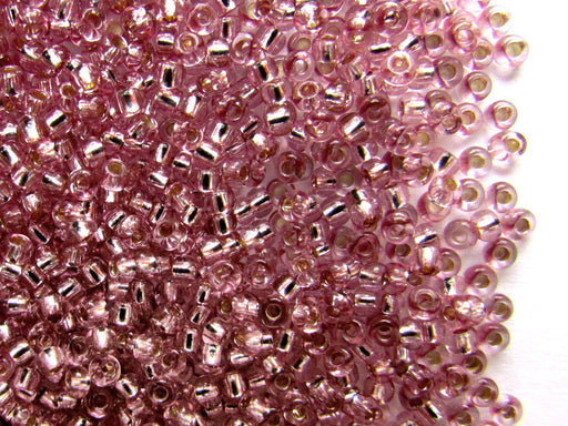 20 g 10/0 Seed Beads Preciosa Ornela, Pale Pink Transparent Silver Lined, Czech Glass