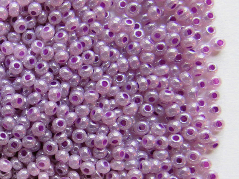 20 g 10/0 Seed Beads Preciosa Ornela, Pearl Purple Luster, Czech Glass
