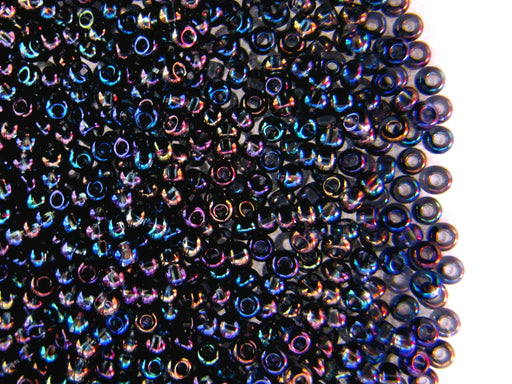 20 g 10/0 Seed Beads Preciosa Ornela, Transparent Black Iris, Czech Glass