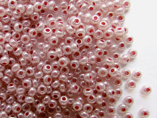 20 g 10/0 Seed Beads Preciosa Ornela, Opaque Pink Luster, Czech Glass