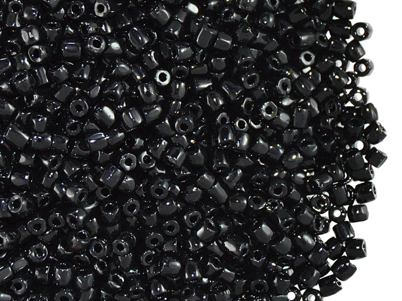 20 g 10/0 3-Cut Seed Beads Preciosa Ornela, Jet Black, Czech Glass