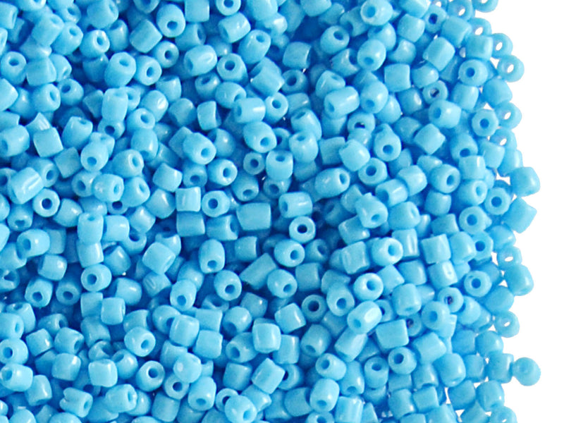 20 g 10/0 3-Cut Seed Beads Preciosa Ornela, Opaque Light Blue, Czech Glass