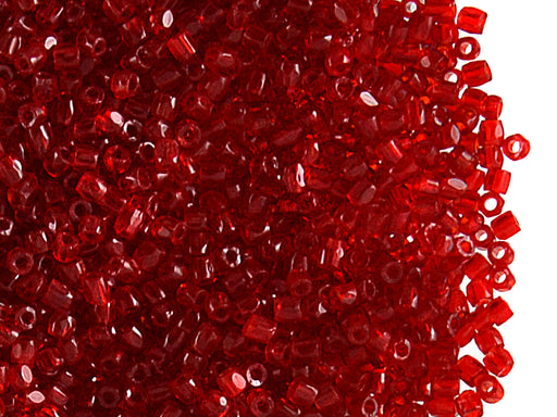 20 g 10/0 3-Cut Seed Beads Preciosa Ornela, Light Ruby Transparent, Czech Glass