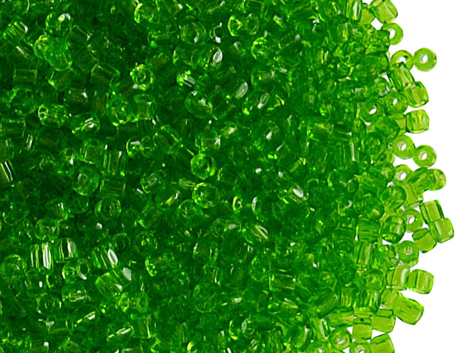 20 g 10/0 3-Cut Seed Beads Preciosa Ornela, Light Green Transparent, Czech Glass