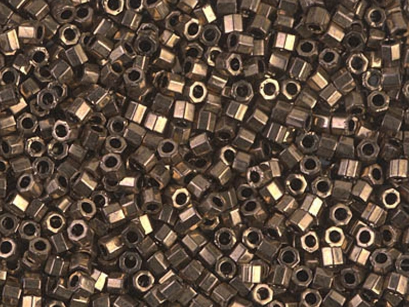 Delica Beads Cut 10/0, Metallic Dark Bronze, Miyuki Japanese Beads