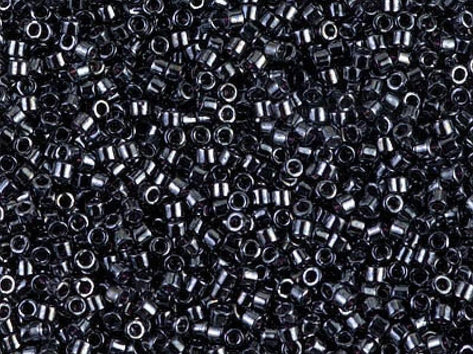 Delica Seed Beads 11/0, Gunmetal, Miyuki Japanese Beads