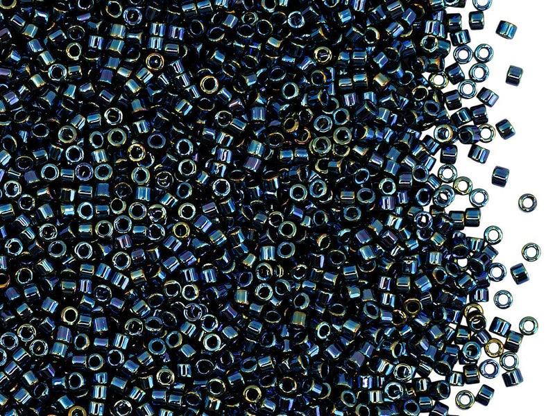5 g 11/0 Miyuki Delica, Gunmetal Iris, Japanese Seed Beads