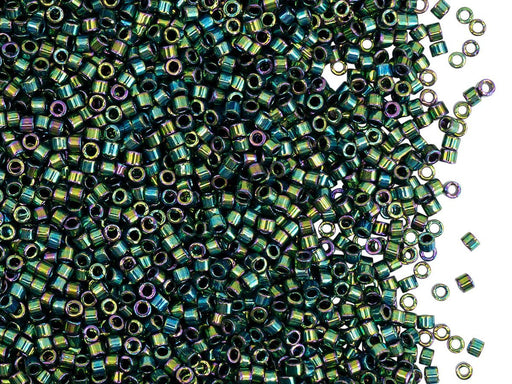 5 g 11/0 Miyuki Delica, Metallic Green Luster, Japanese Seed Beads