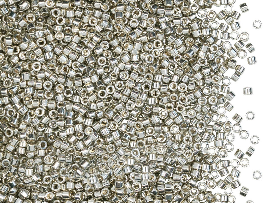 5 g 11/0 Miyuki Delica, Galvanized Silver, Japanese Seed Beads