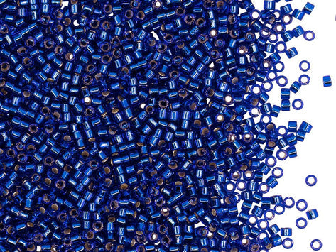 Delica Seed Beads 11/0, Cobalt Silver Lined, Miyuki Japanese Beads