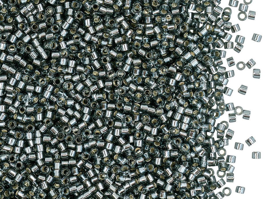 5 g 11/0 Miyuki Delica, Silver Lined Grey, Japanese Seed Beads
