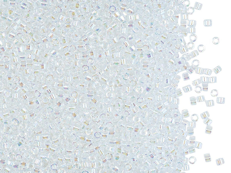 5 g 11/0 Miyuki Delica, Crystal AB, Japanese Seed Beads