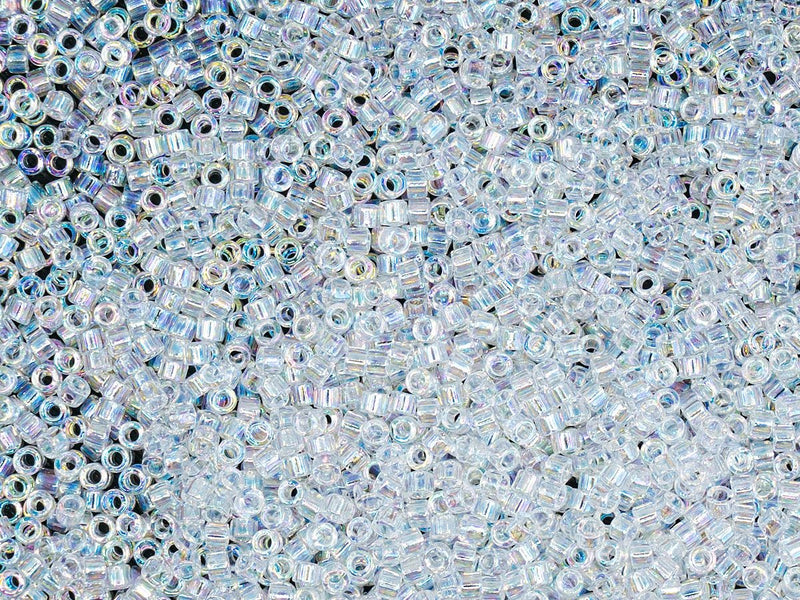 5 g 11/0 Miyuki Delica, Crystal AB, Japanese Seed Beads