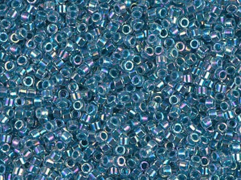 11/0 Miyuki Delica Marine Blue Lined Crystal AB Japanese Seed Beads