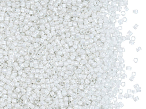 5 g 11/0 Miyuki Delica, Lined White AB, Japanese Seed Beads